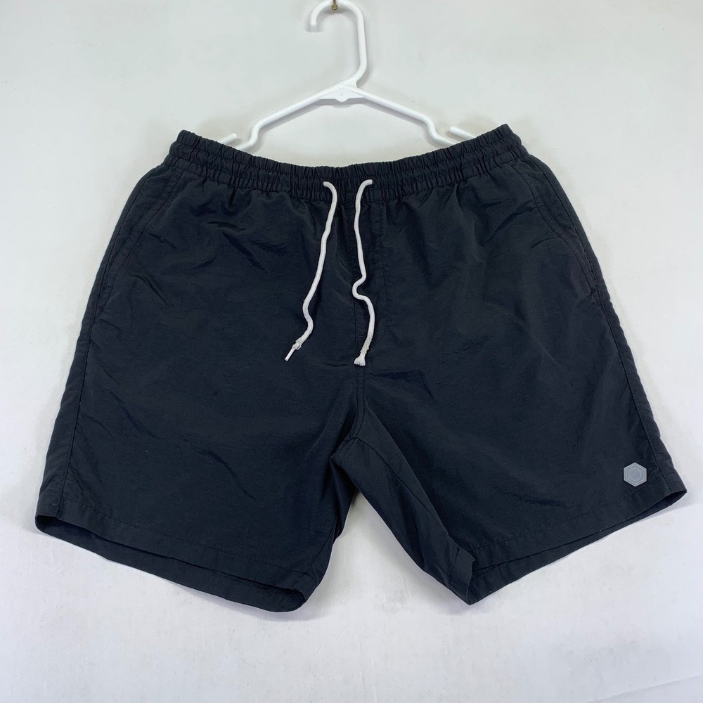 Empyre Mens Nylon Shorts Size Small Black‎ Drawstring Swim Trunks Skater